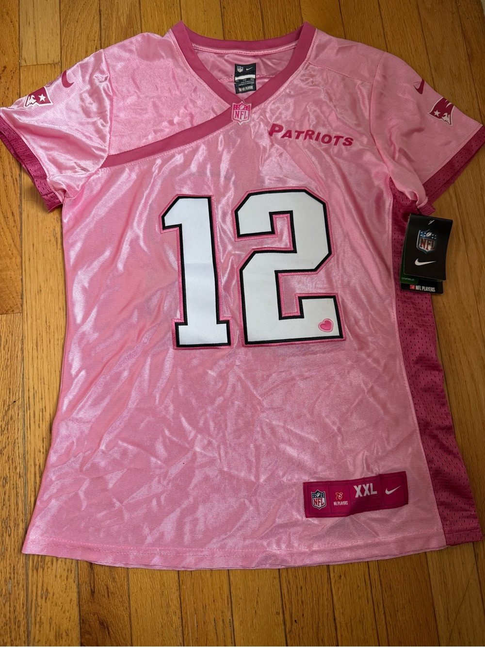 NFL Patriots Women's Pink #12 Jersey by Nike